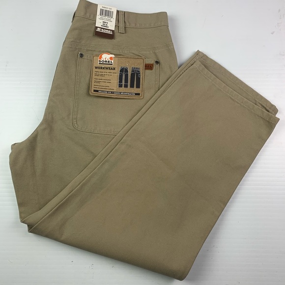 SOREL Workwear Relaxed Fit Men Reinforced Carpenter Triple Needle Jeans Sz 38x30 - Picture 1 of 9